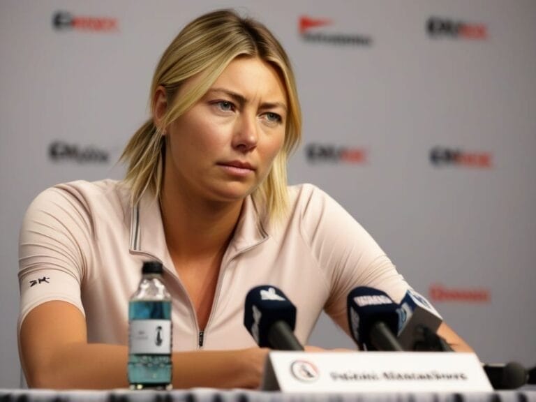 A person at a press conference table, surrounded by microphones and wearing a light-colored shirt, looks thoughtful while addressing controversial sports issues.